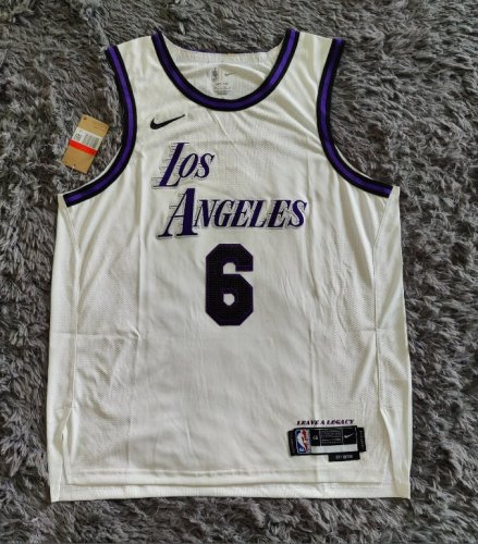 6 James Lakers 22-23 city jersey white player version